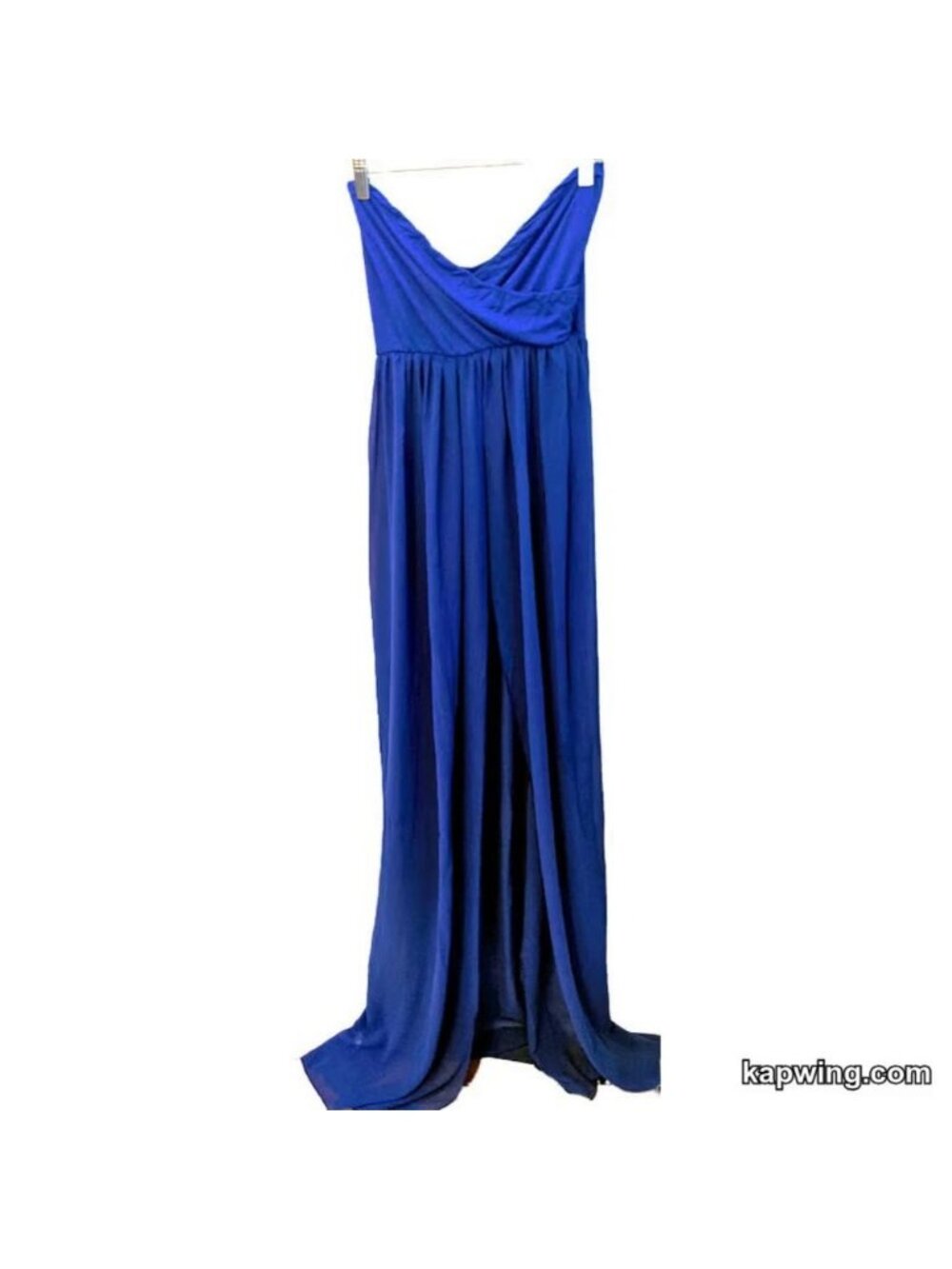 Strapless Royal Blue Sheer Long Maxi Length Dress Overlay Cover Up